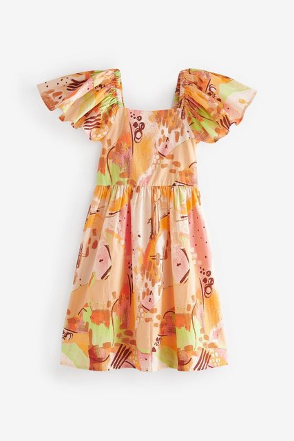 Next Sommerkleid Geknöpftes Kleid mit Flügelärmeln (1-tlg) günstig online kaufen