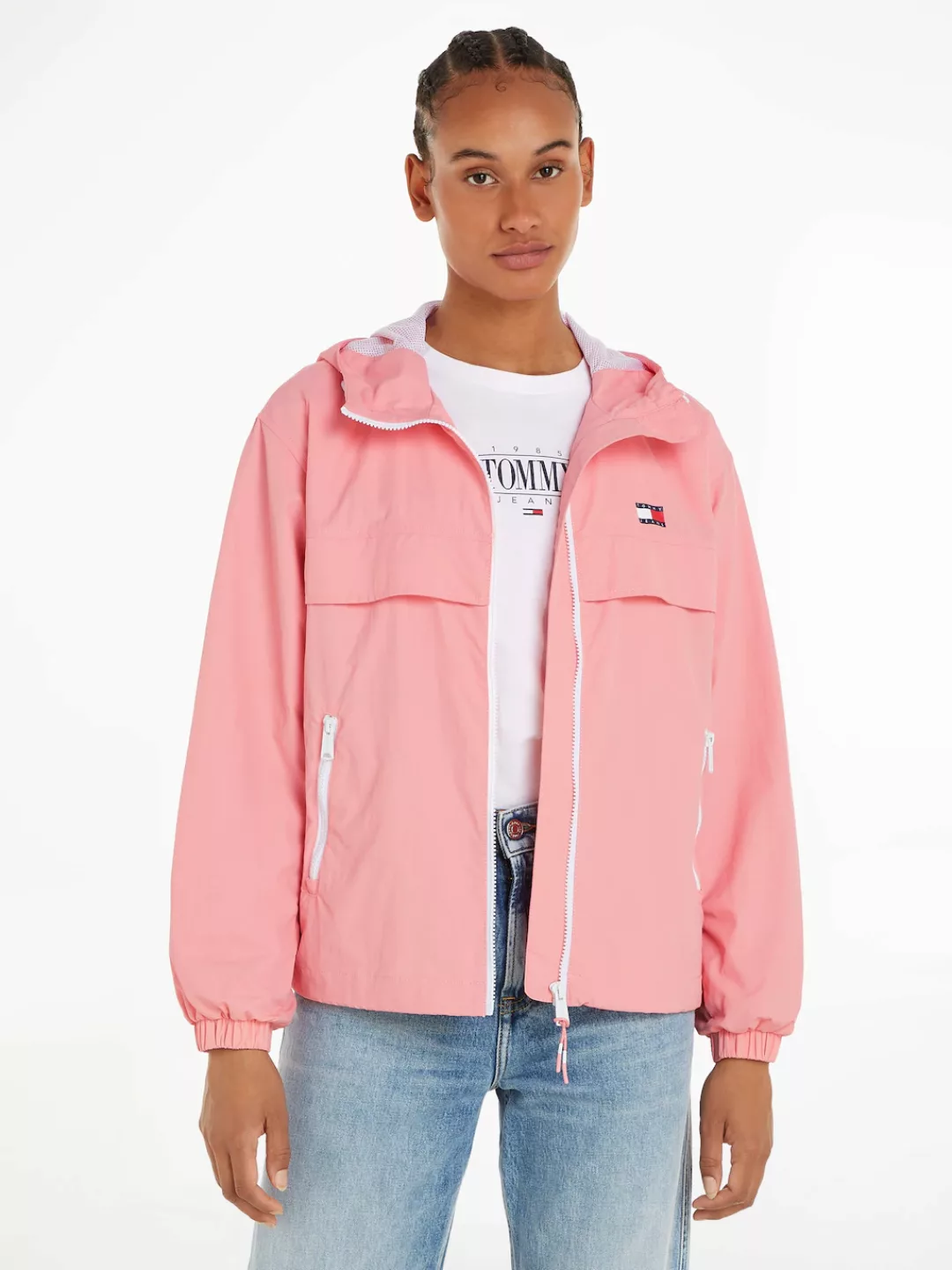 Tommy Jeans Windbreaker "TJW CHICAGO WINDBREAKER EXT", mit Kapuze, mit kont günstig online kaufen