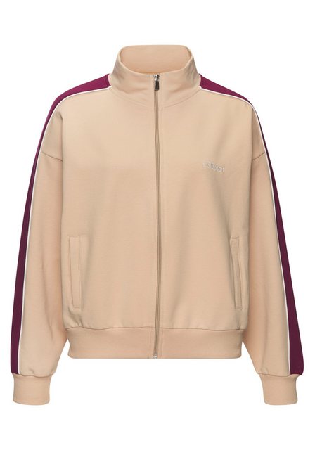 s.Oliver Sweatjacke Relaxjacke / Loungejacke mit Reißverschluss und Kontras günstig online kaufen