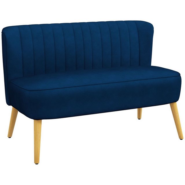 HOMCOM 2-Sitzer Zweisitzer, Loveseat mit Leinenoptik, Doppelsofa mit Holzbe günstig online kaufen