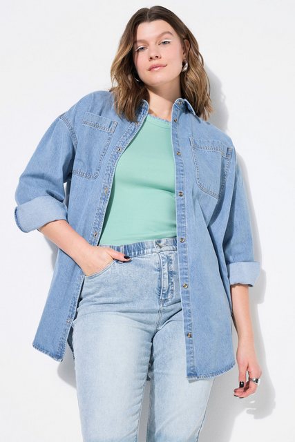 Studio Untold Hemdbluse Jeanshemd oversized Hemdkragen günstig online kaufen