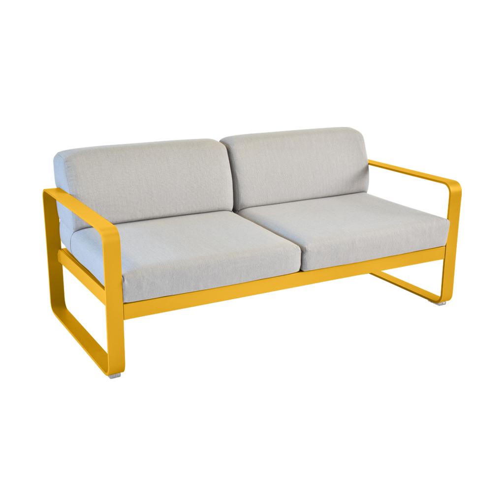 Bellevie Lounge-Sofa 2-Sitzer C6 Honig 79 Flanellgrau günstig online kaufen