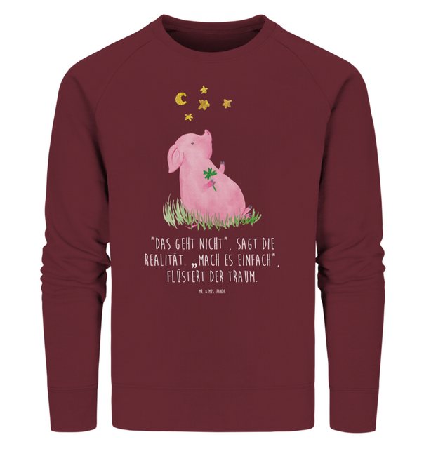 Mr. & Mrs. Panda Longpullover Größe S Schwein Glück - Burgundy - Geschenk, günstig online kaufen