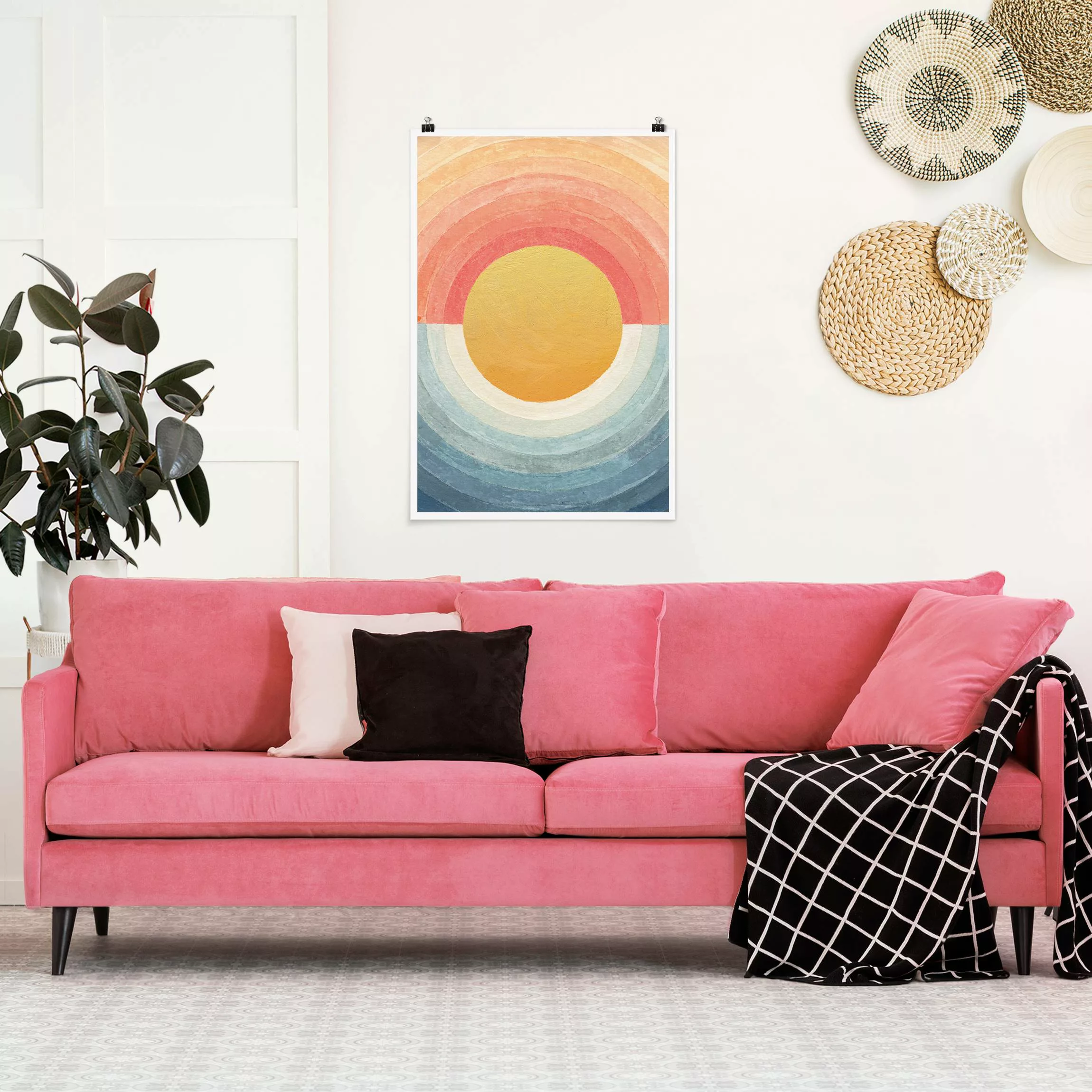 Poster Sonne zwischen Himmel und Meer günstig online kaufen