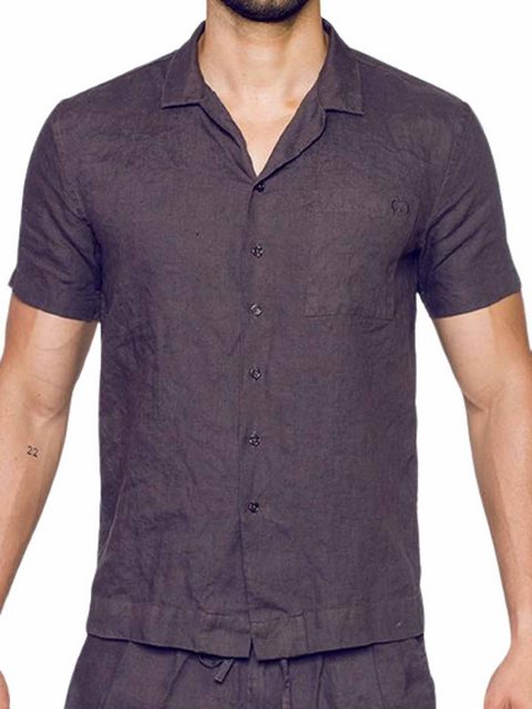 2eros T-Shirt 2Eros Breezy Linen Short Sleeve Classic Shirt Dark Gray L günstig online kaufen