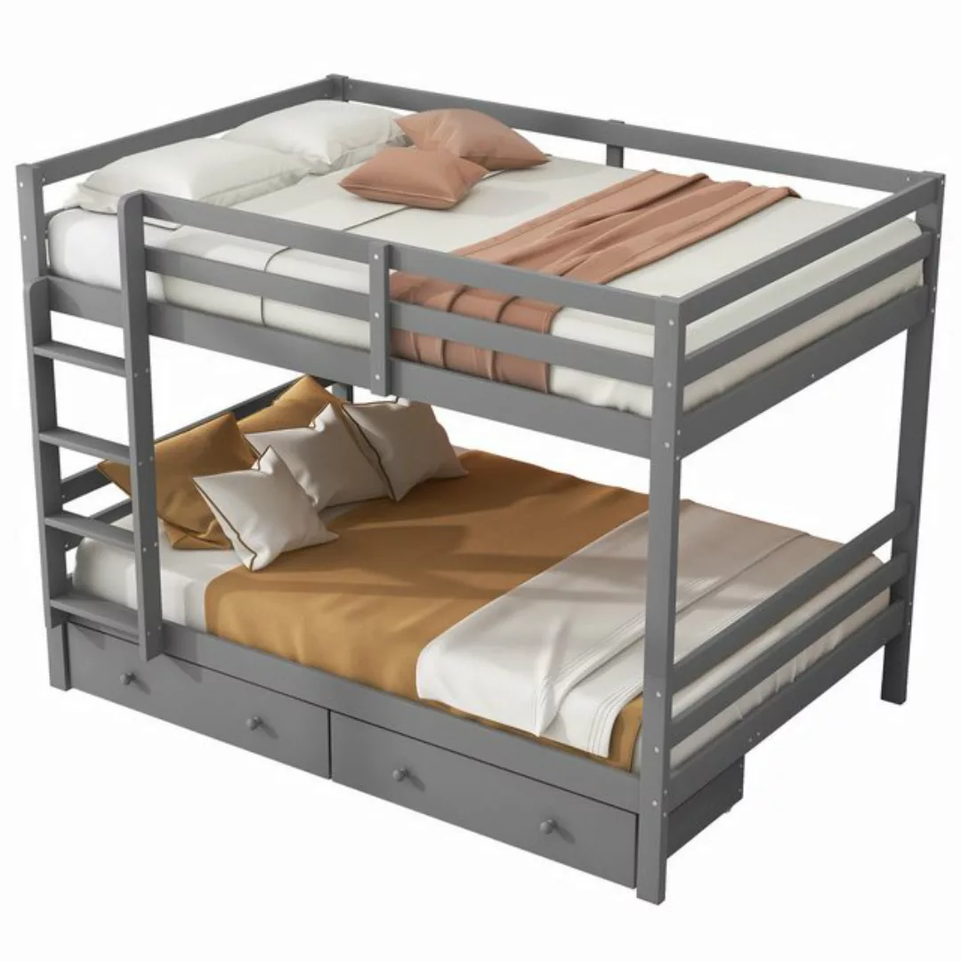 Flieks Etagenbett, Massivholz Kinderbett Doppelbett 140x200cm mit 2 Schubla günstig online kaufen