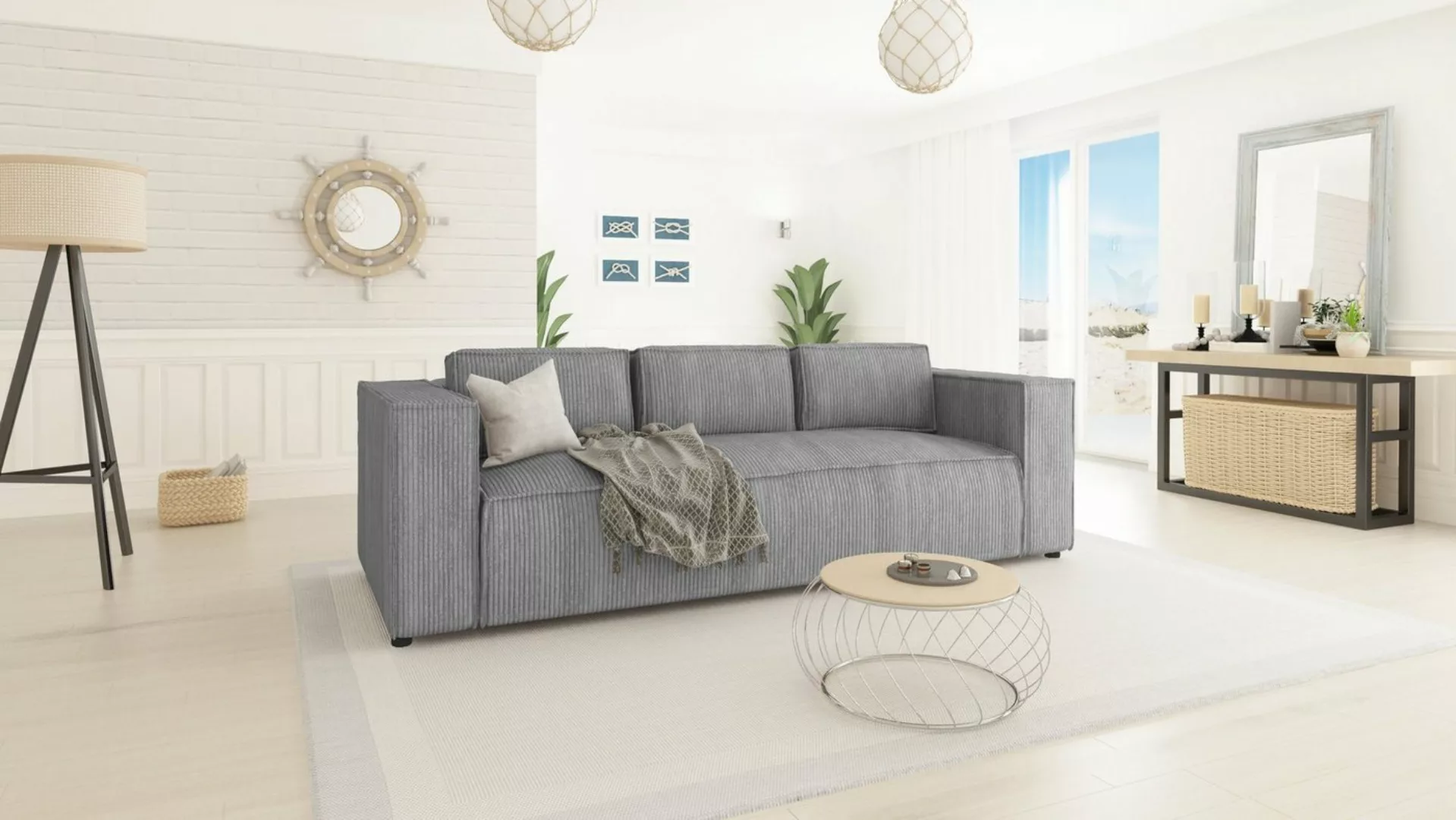 S-Style Möbel 3-Sitzer Sofa Renne aus Cord mit weichem Sitz, 1 Teile, mit W günstig online kaufen