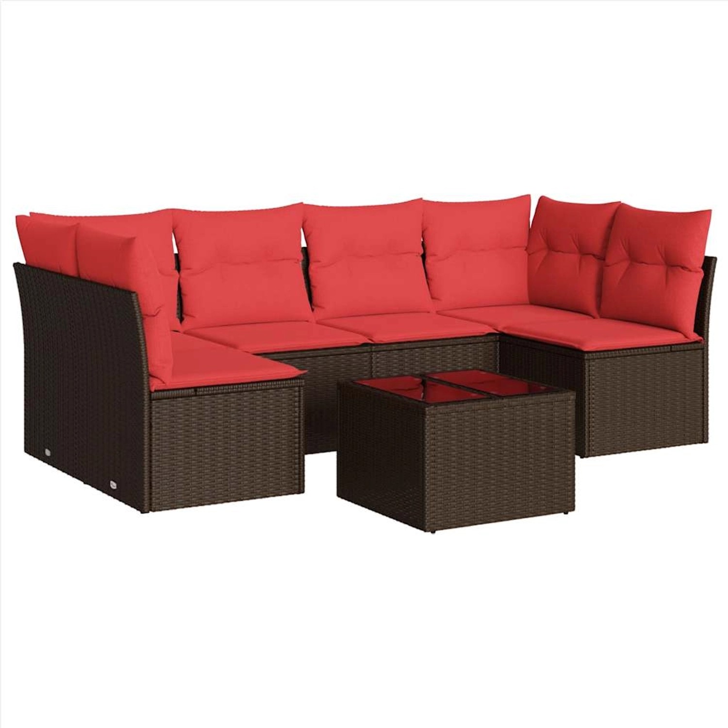 vidaXL 7-Tlg Garten-Sofagarnitur mit Kissen Braun Poly Rattan 3217404 günstig online kaufen