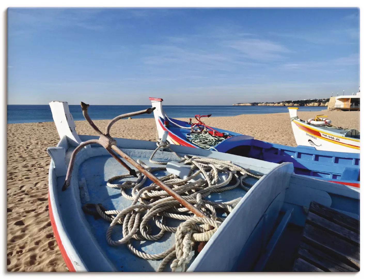 Artland Leinwandbild »Traditionelle Fischerboote«, Strand, (1 St.), auf Kei günstig online kaufen