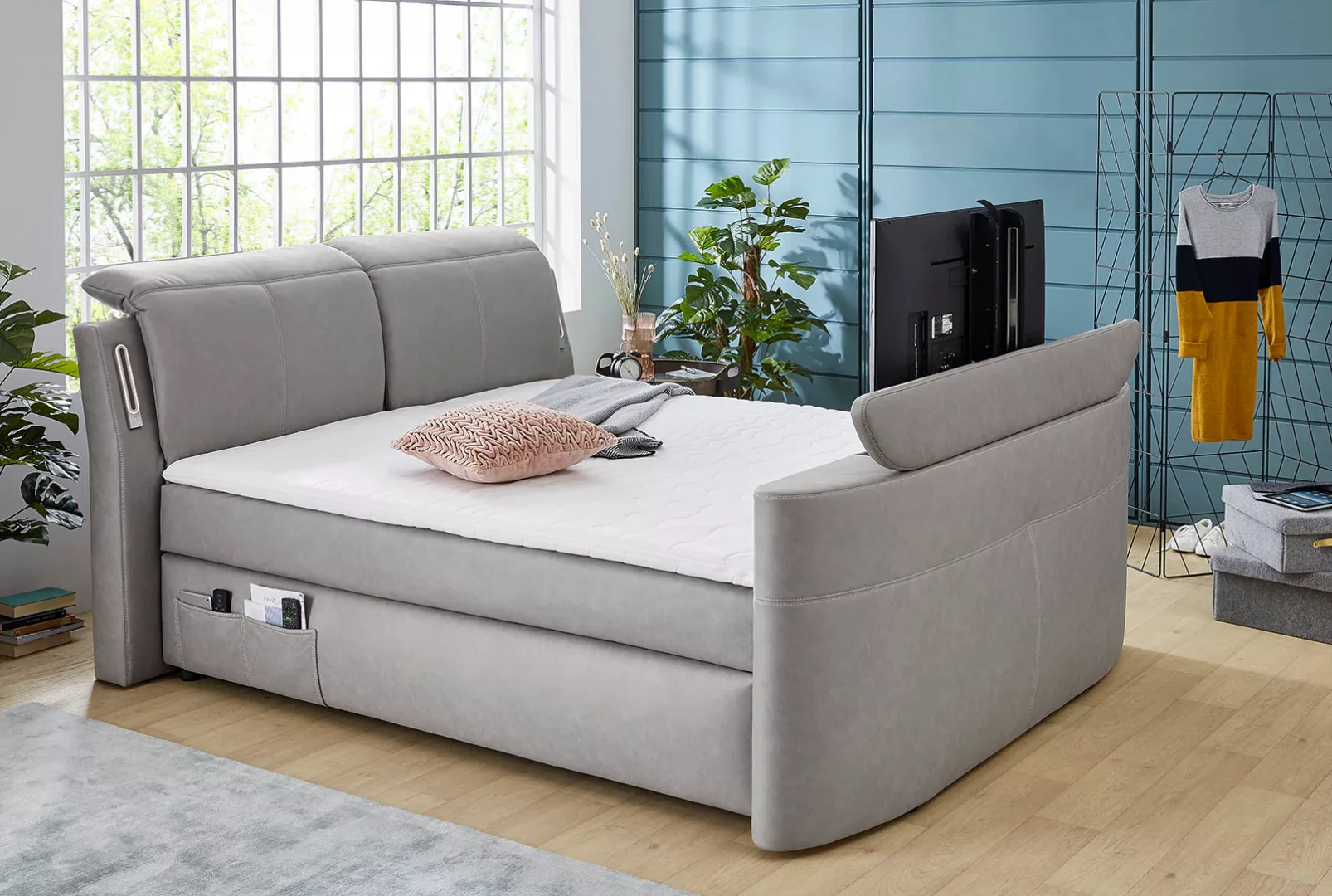 Jockenhöfer Gruppe Boxspringbett "Movie Star", mit versenkbarem TV-Lift, Fe günstig online kaufen