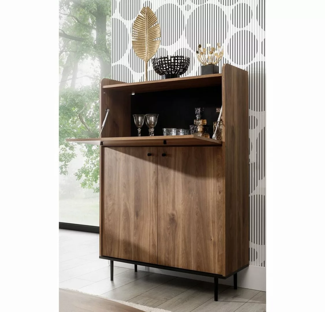 Lomadox Barschrank VAREDO-132 in Eiche Nb. Wohnzimmer Möbel im modernen Vin günstig online kaufen
