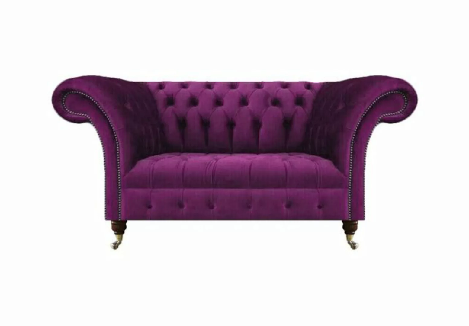 Xlmoebel Sofa Hochwertiges Sofa Zweisitzer Chesterfield in Lila aus Stoff f günstig online kaufen