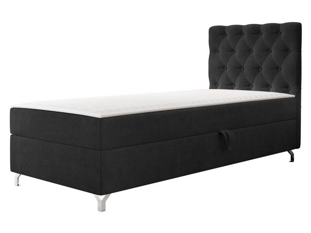 MIRJAN24 Boxspringbett Chester 1 (mit Bettkasten), 80/90 cm, Verchromte Met günstig online kaufen