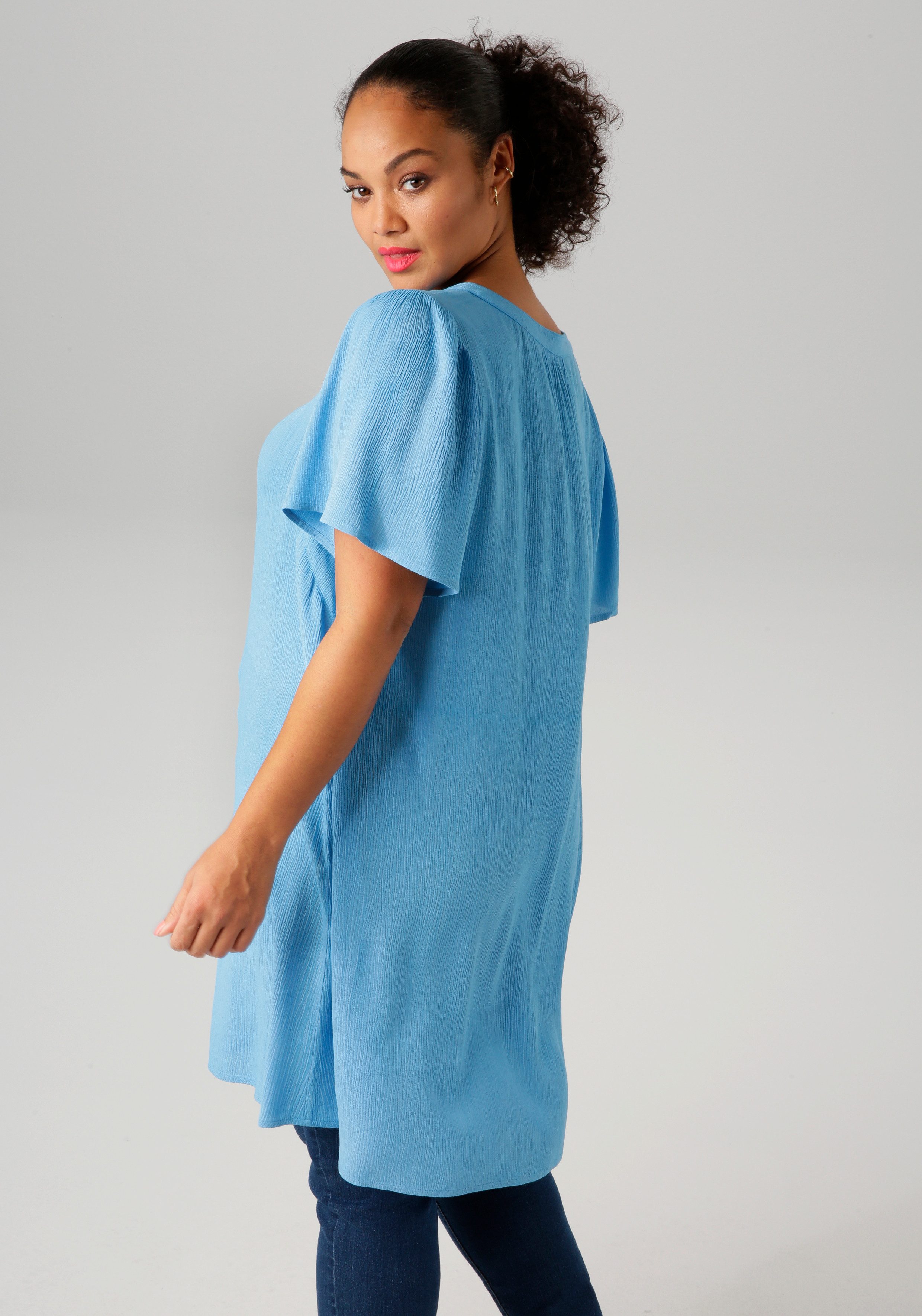 Aniston PLUS Longbluse, in trendiger Crepe-Qualität günstig online kaufen