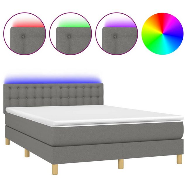 vidaXL Boxspringbett Bett Boxspringbett komplett mit Matratze & LED Stoff ( günstig online kaufen