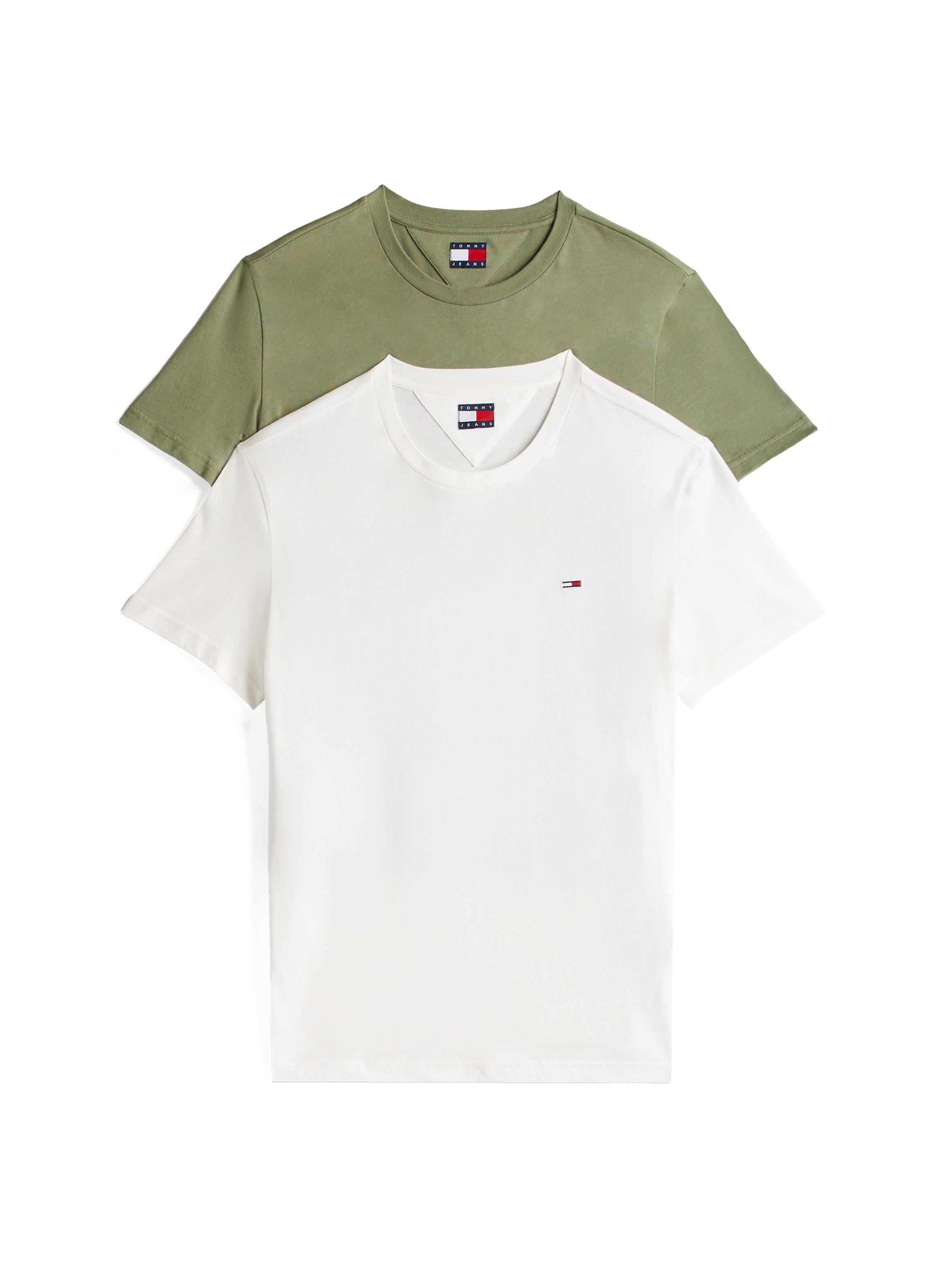 Tommy Jeans Rundhalsshirt "TJM XSLIM 2PACK JERSEY TEE EXT", Logostickerei, günstig online kaufen