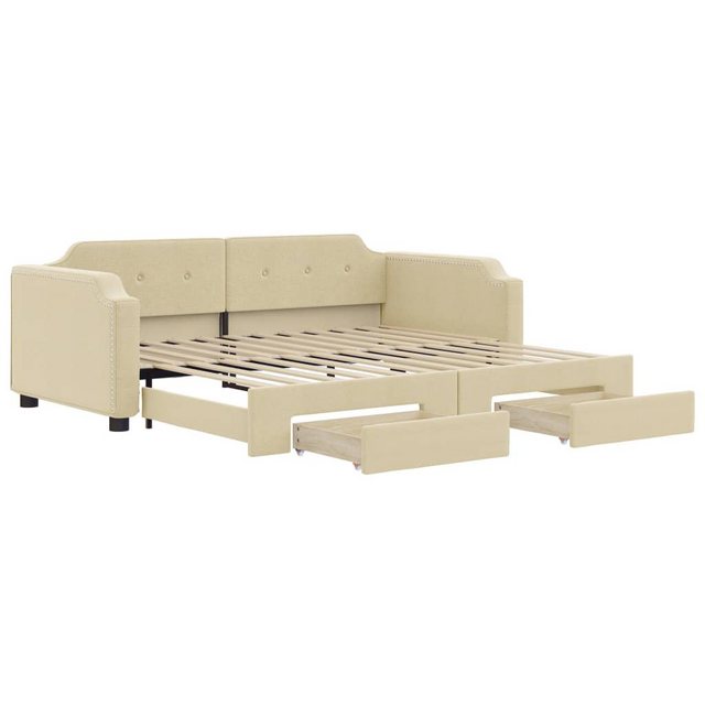 vidaXL Gästebett Gästebett Tagesbett Ausziehbar mit Schubladen Creme 90x200 günstig online kaufen