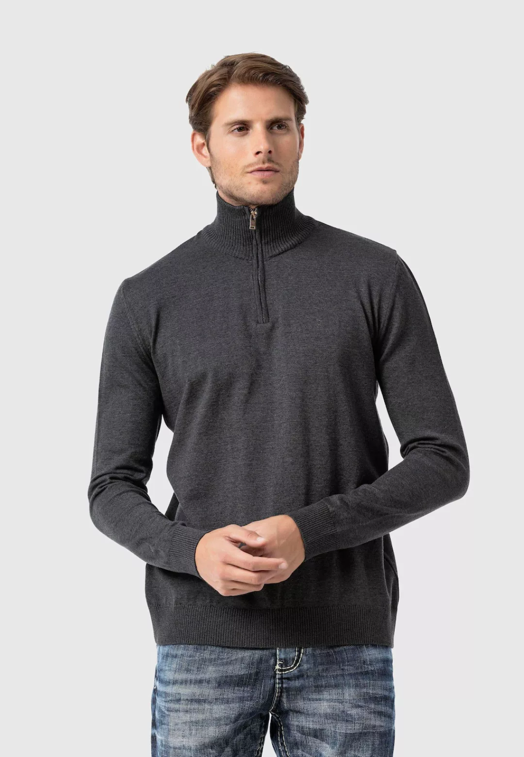 Cipo & Baxx Troyer "Pullover", (1 tlg.), mit Troyer-Kragen günstig online kaufen