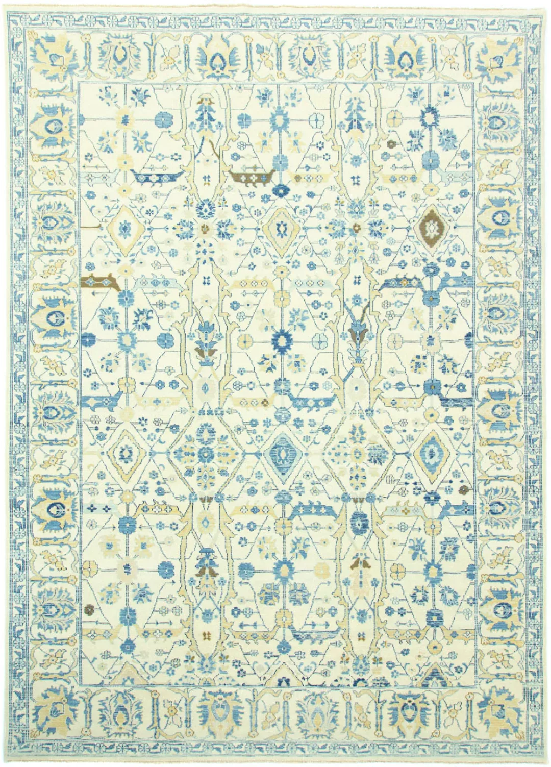 morgenland Wollteppich »Designer Teppich handgeknüpft blau«, rechteckig, ha günstig online kaufen