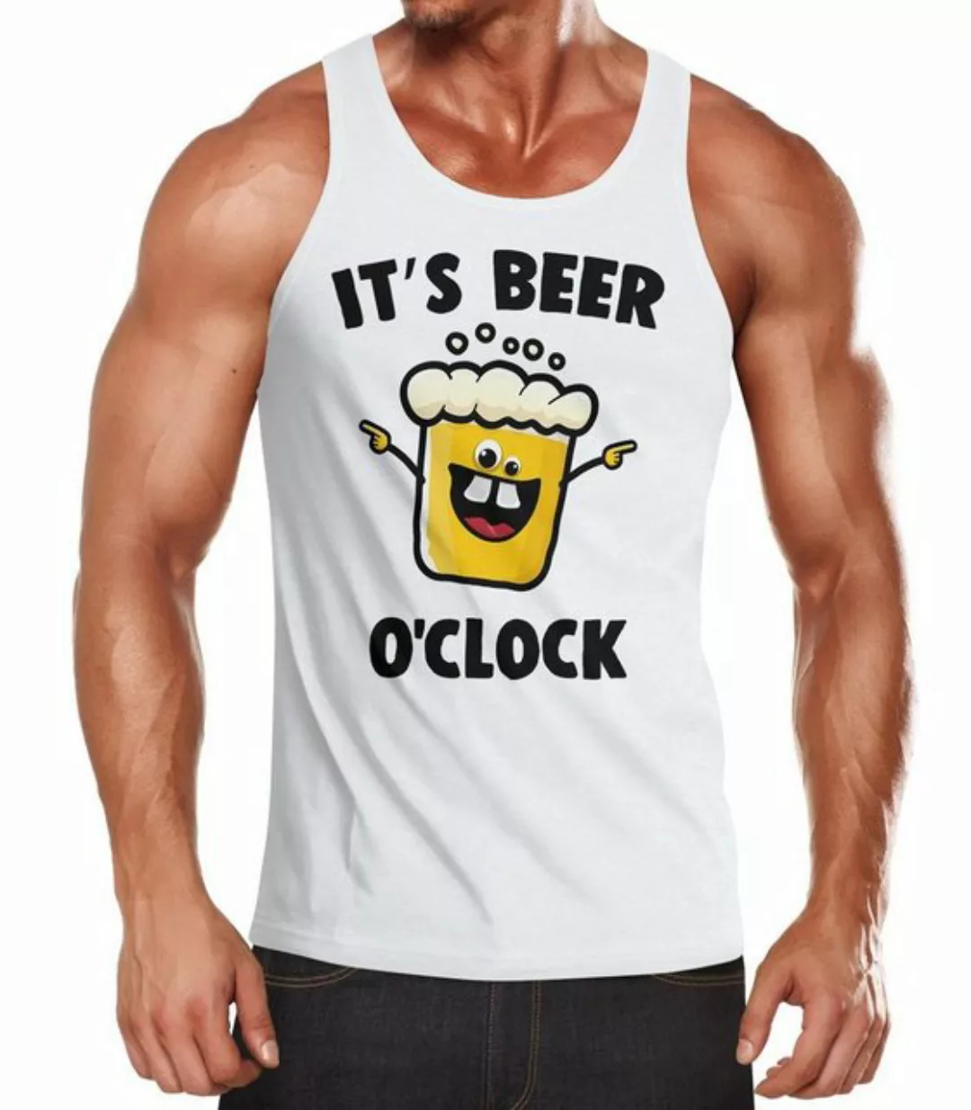 MoonWorks Tanktop It's Beer a clock - Lustiges Herren Tank-Top Shirt Bier S günstig online kaufen