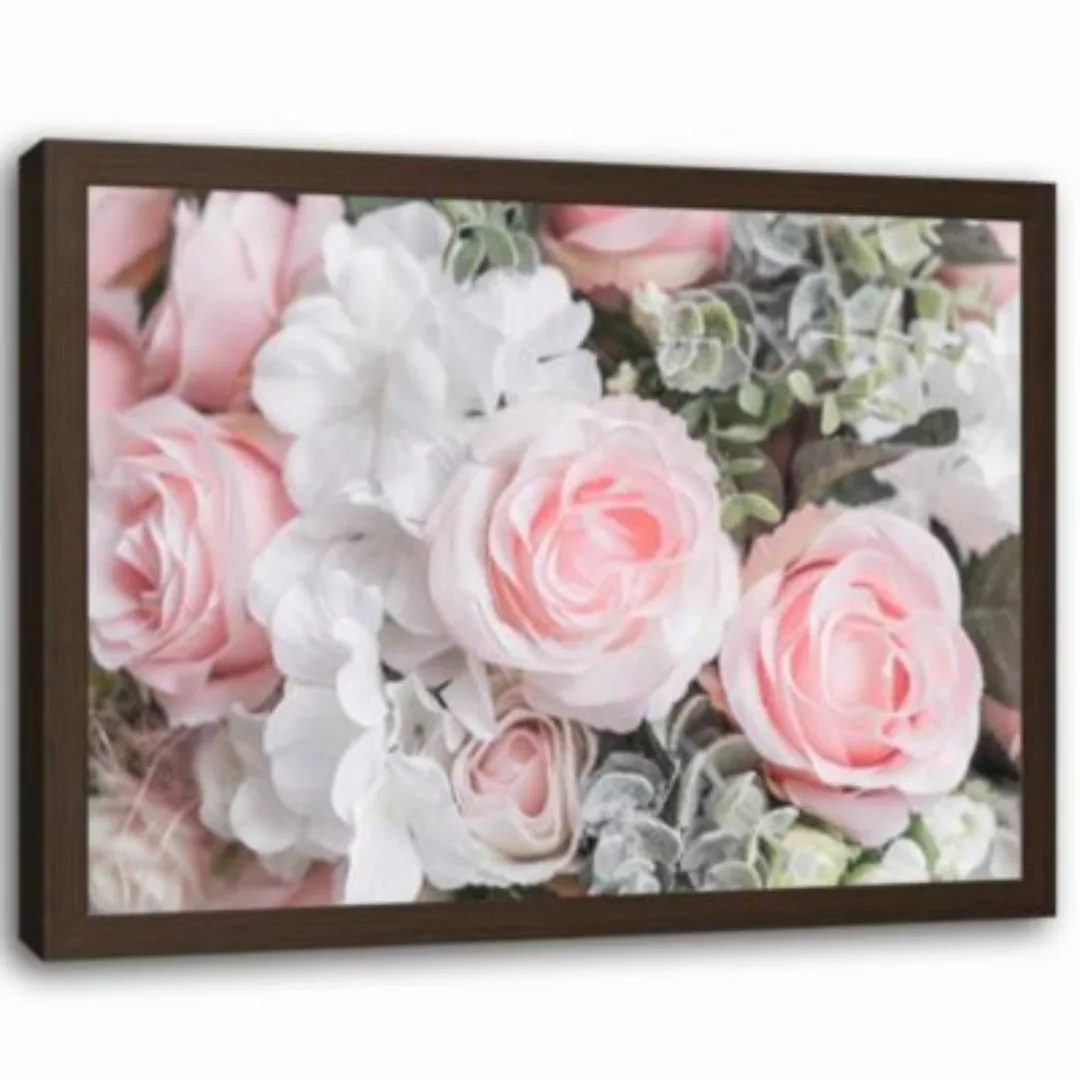 FEEBY® Kunst weiße und rosa Blumen Leinwandbilder bunt Gr. 60 x 40 günstig online kaufen