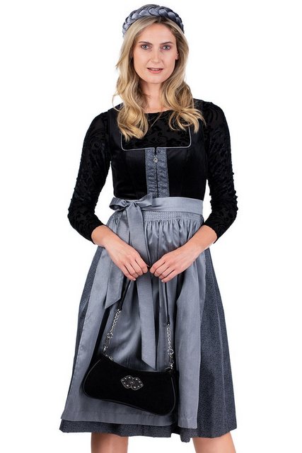 Spieth & Wensky Dirndl Samt Dirndl 2tlg. - BUCHSBAUM - schwarz/silber günstig online kaufen