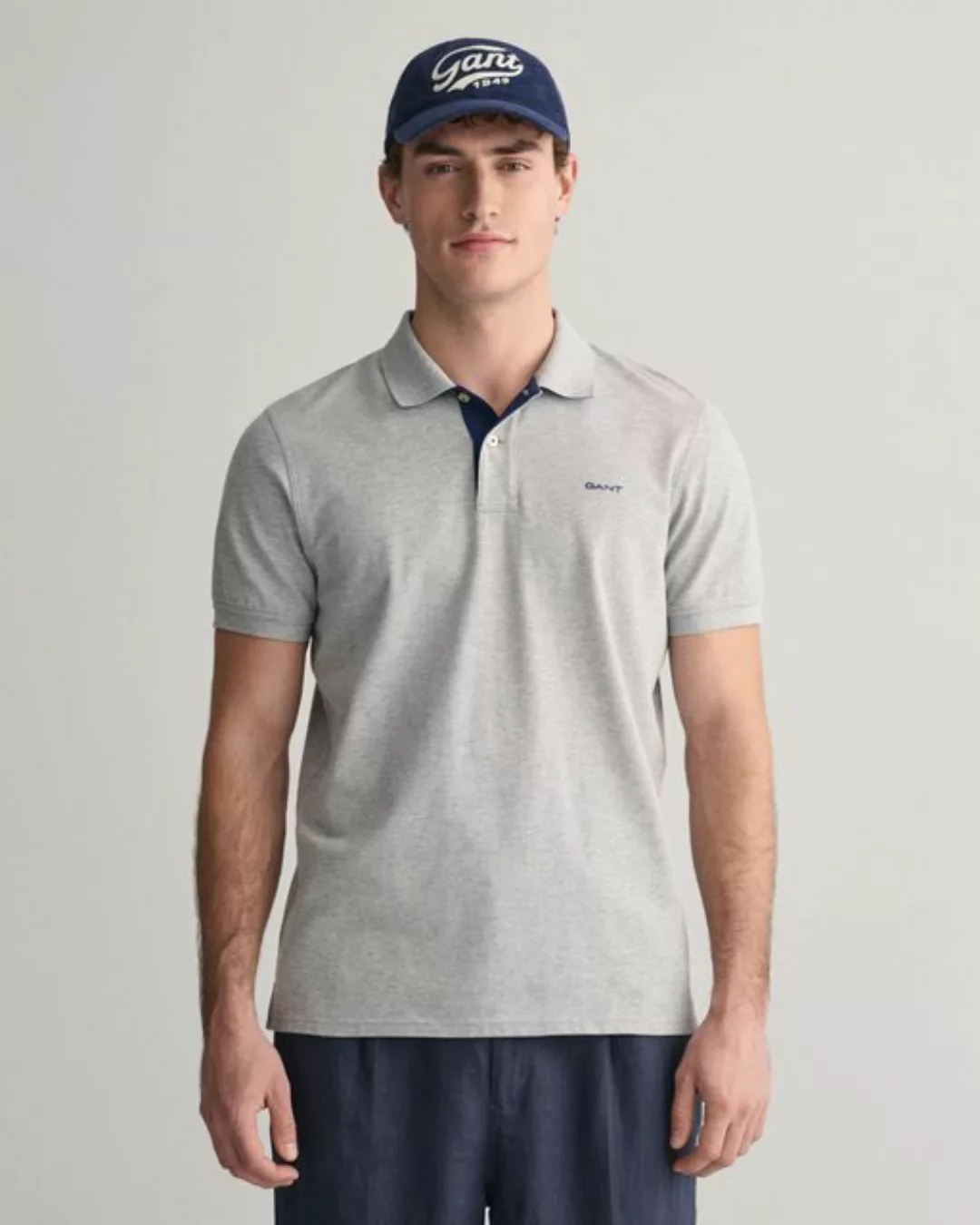 Gant Contrast Piqué Poloshirt Navy - Größe XL günstig online kaufen