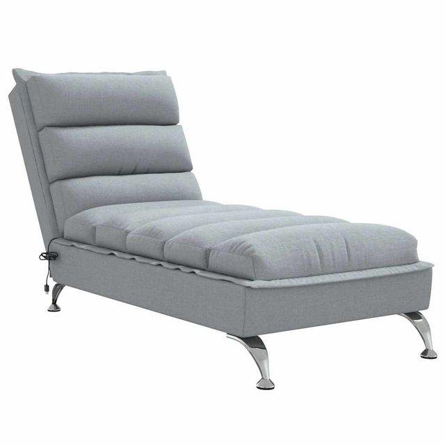 vidaXL Chaiselongue Massage-Chaiselongue mit Kissen Hellgrau Stoff, 1 Teile günstig online kaufen