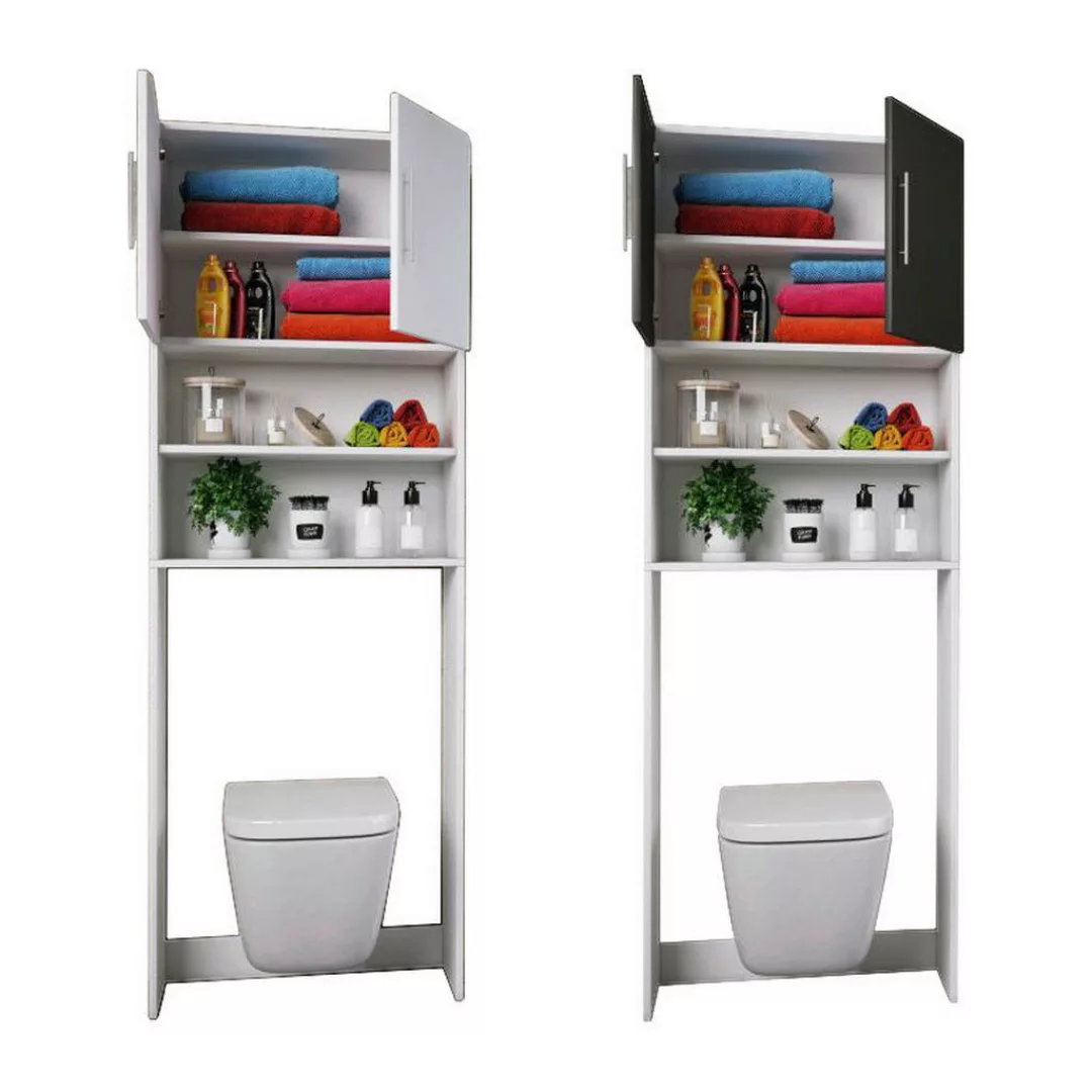 VCM Holz WC Toilette Regal Toilettenüberbau Überbauschrank Wandschrank Tota günstig online kaufen
