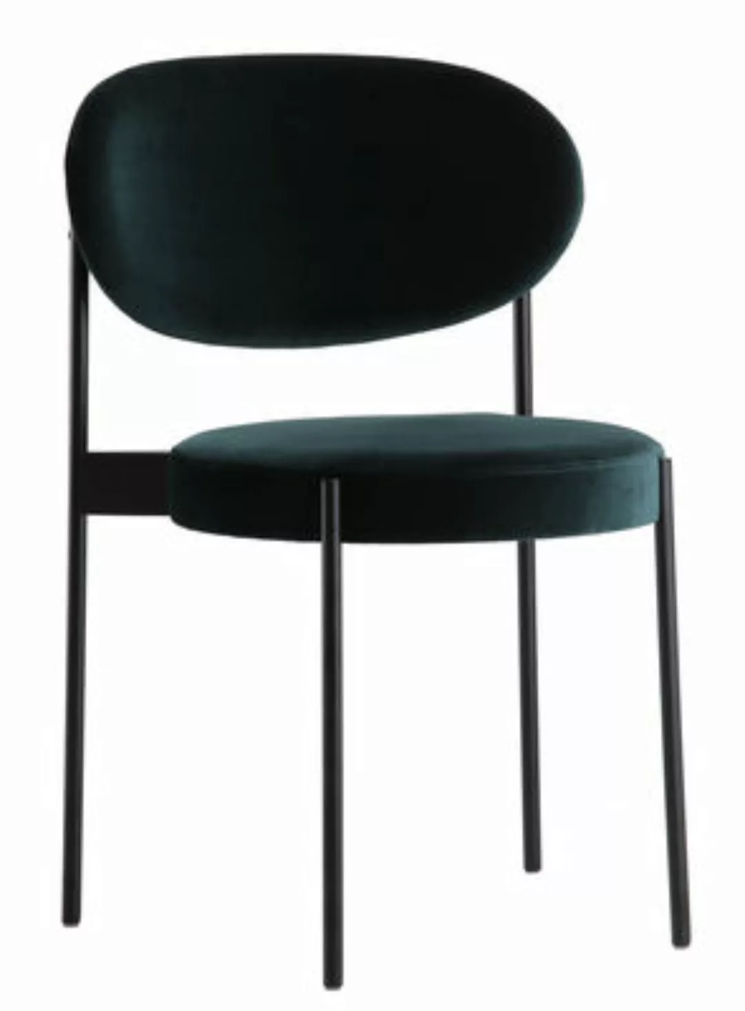Gepolsterter Stuhl Series 430 textil grün / stapelbar - Stoff & Metall - Ve günstig online kaufen