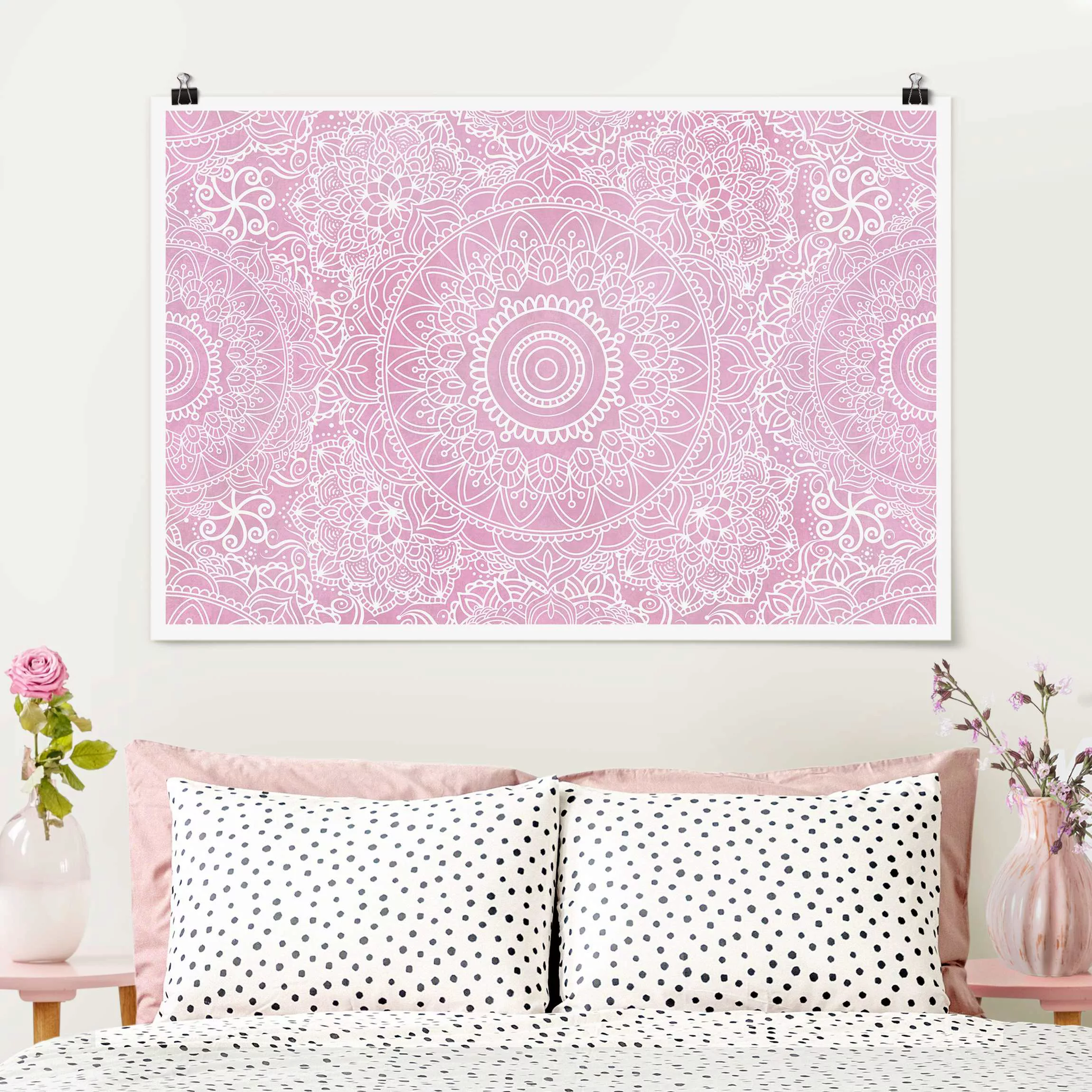 Poster Muster Mandala Rosa günstig online kaufen