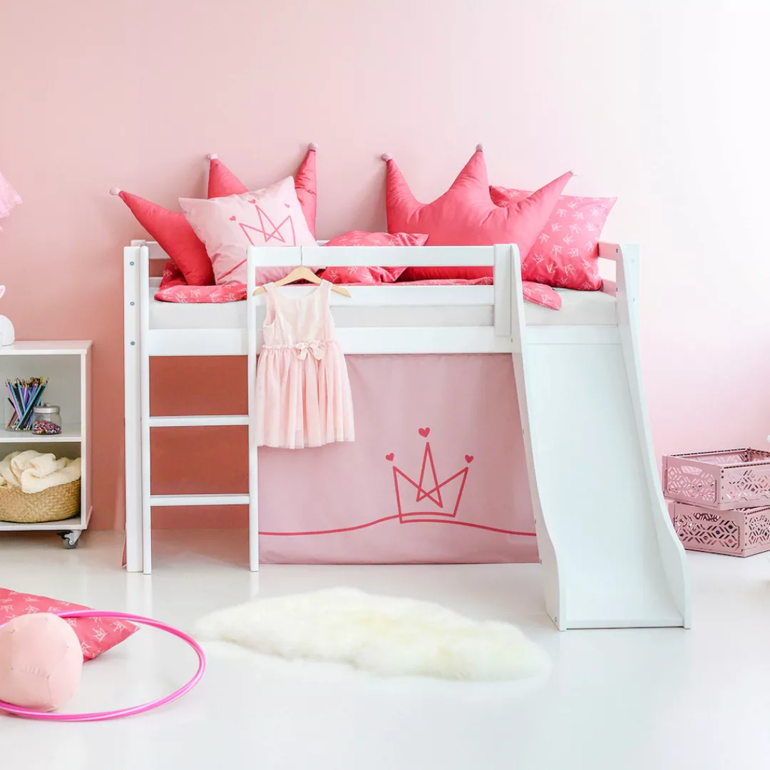 Hoppekids Hochbett ""Princess"", Rutsche & Vorhang Rosa und viel Auswahl günstig online kaufen