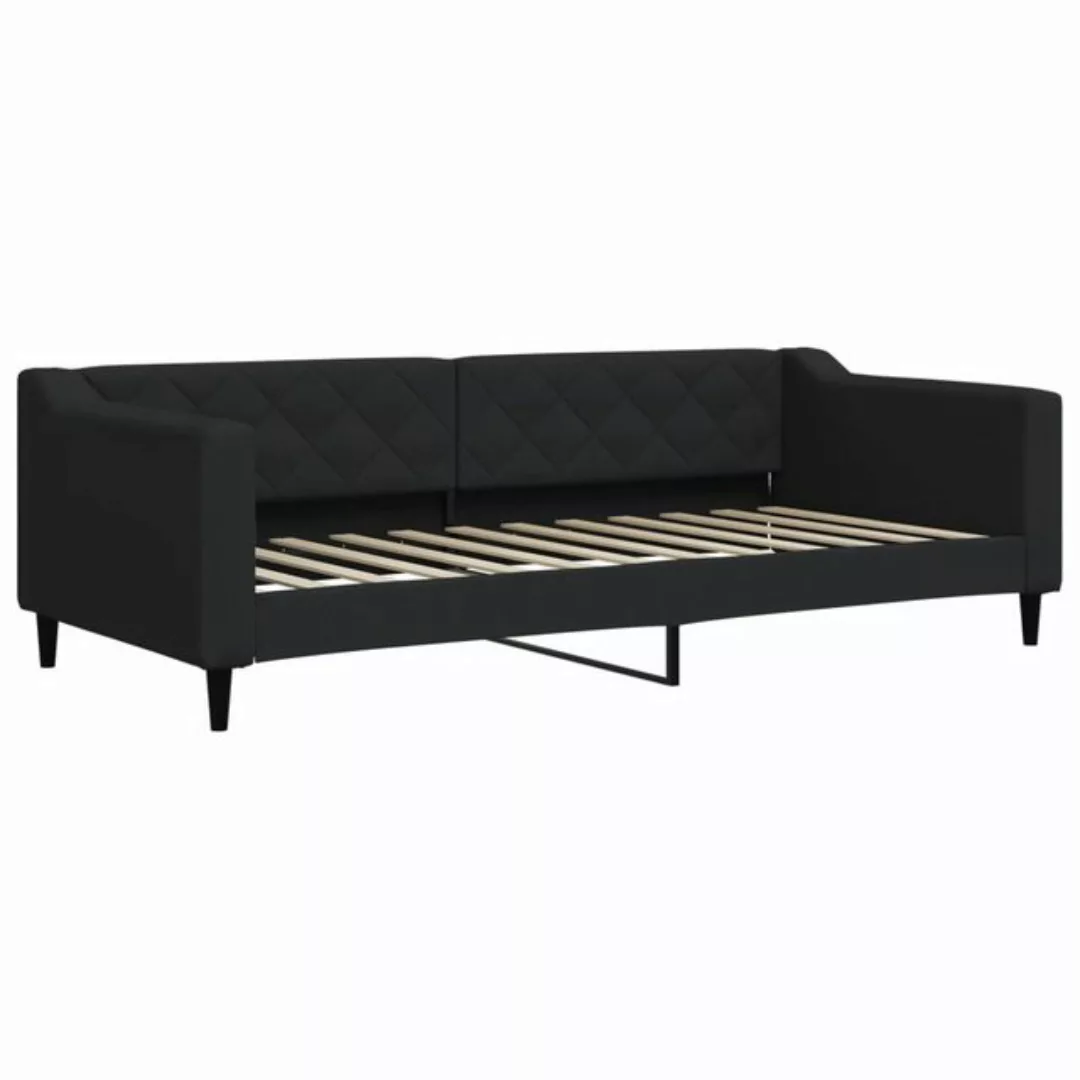 furnicato Bett Tagesbett Schwarz 90x200 cm Stoff (1-tlg) günstig online kaufen