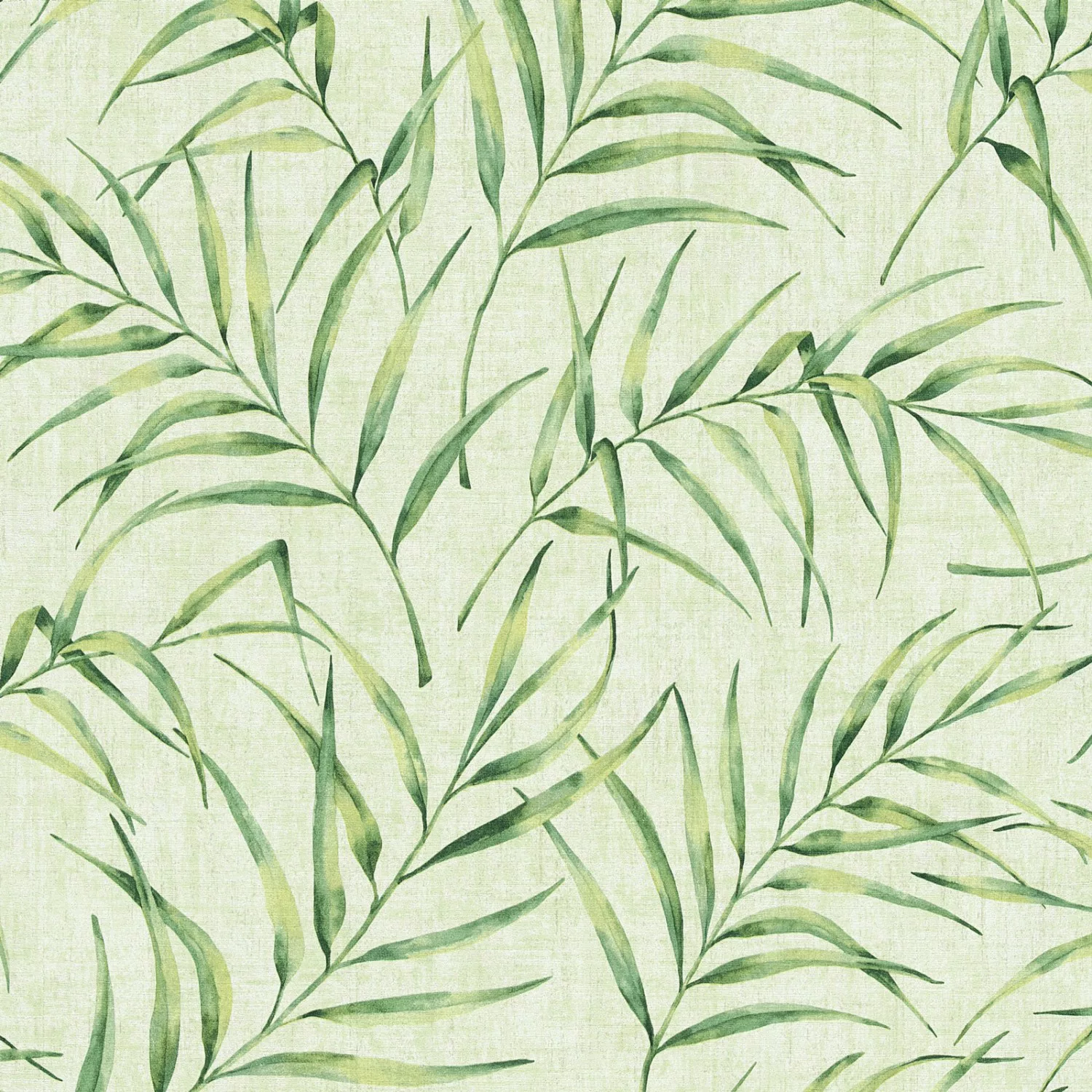 Bricoflor Grüne Tapete mit Palmenblättern Aquarell Tapete in Textiloptik Id günstig online kaufen