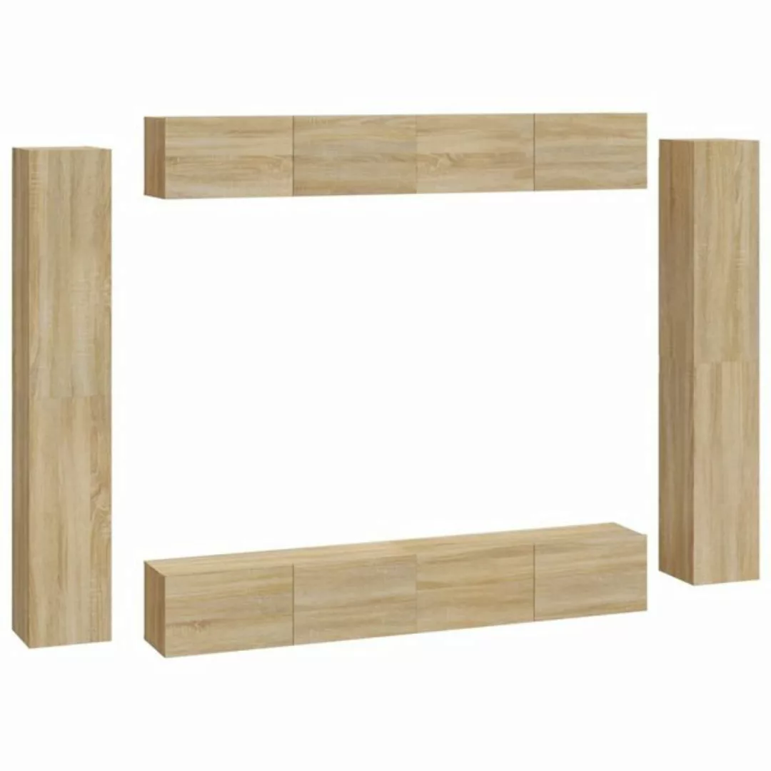 furnicato TV-Schrank 8-tlg. TV-Schrank-Set Sonoma-Eiche Holzwerkstoff (1-St günstig online kaufen