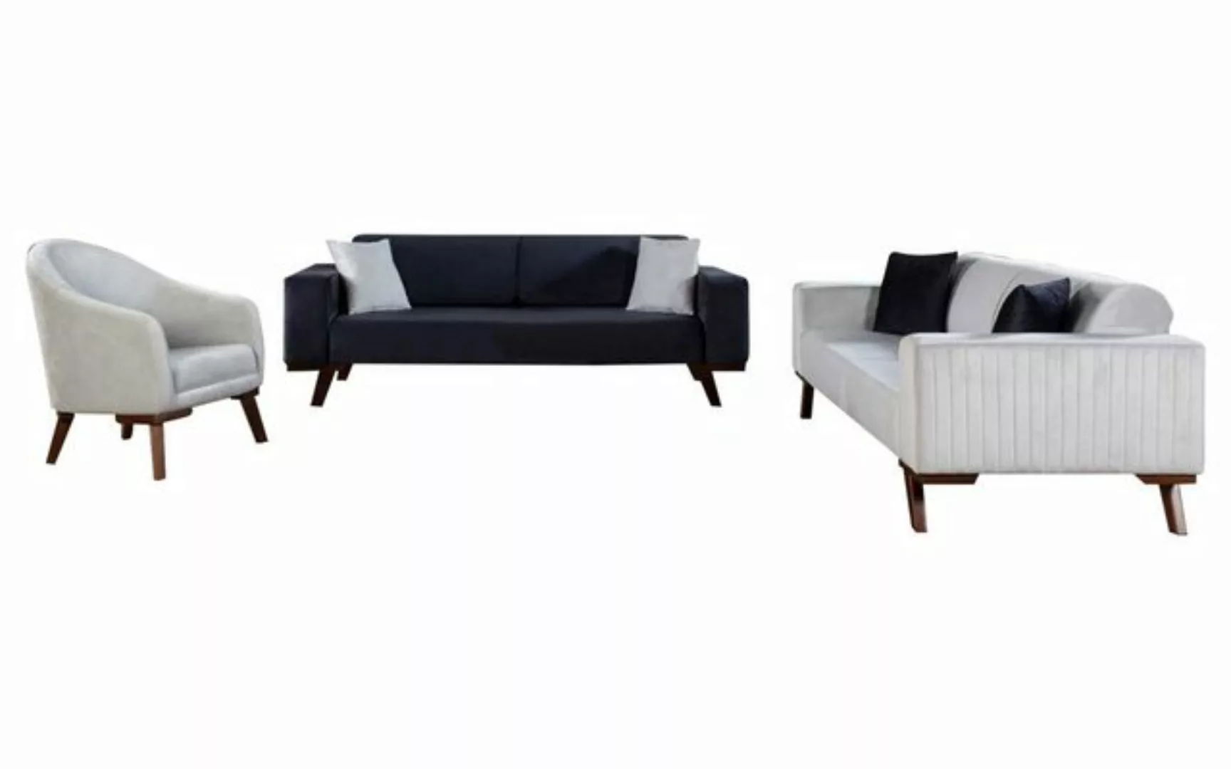 JVmoebel Sofa Luxus Sofagarnitur Dreisitzer 3+3+1 Sitz Stoff Sofa, Made in günstig online kaufen