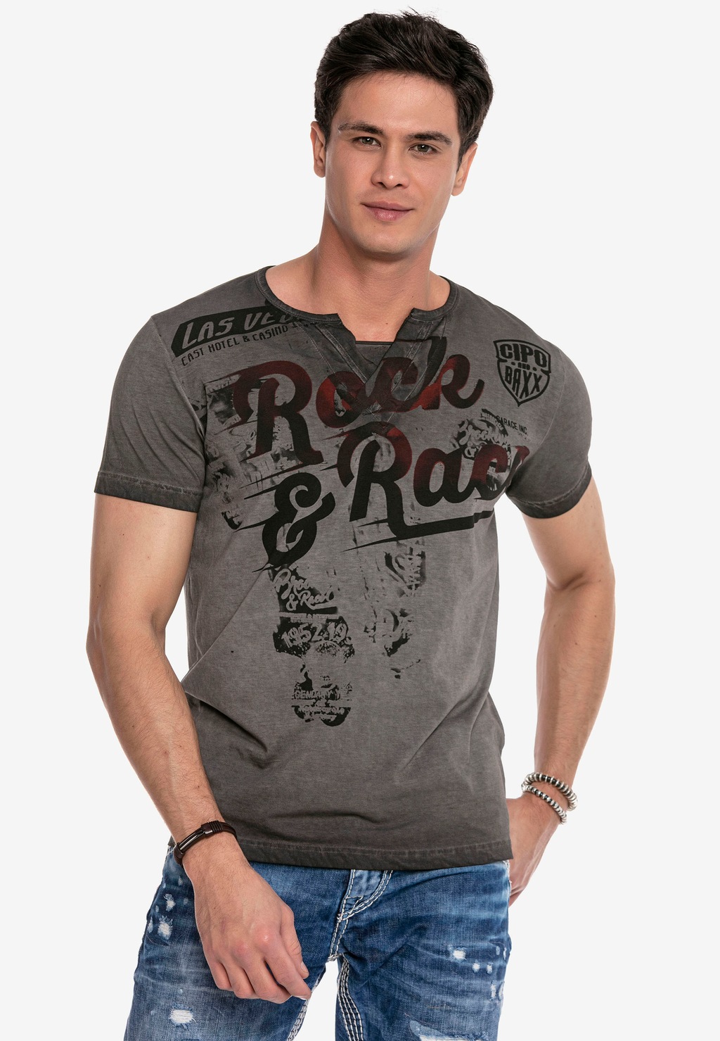Cipo & Baxx T-Shirt, mit Rock&Pace Aufdruck günstig online kaufen