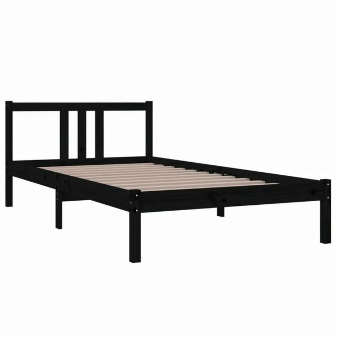 furnicato Bettgestell Massivholzbett Schwarz 100x200 cm (1-tlg) günstig online kaufen