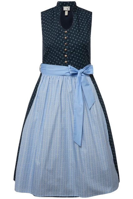 Ulla Popken Dirndl Dirndl Schmuckknöpfe Stehkragen V-Ausschnitt günstig online kaufen