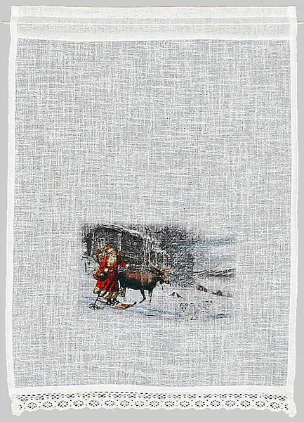 HOSSNER - ART OF HOME DECO Scheibengardine »Weihnachtsmann«, (1 St.), Landh günstig online kaufen