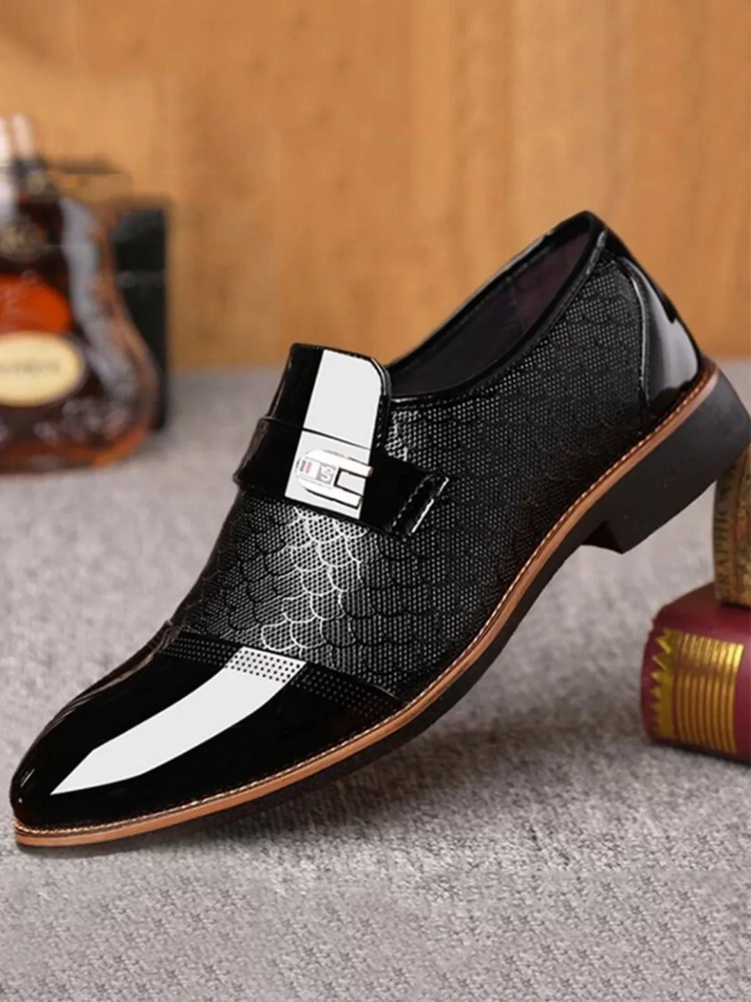 Große Größe Herren Stilvolle Cap Toe Slip On Formale Kleid Schuhe günstig online kaufen