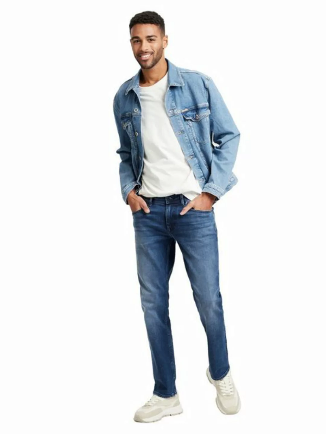 Cross Jeans Herren Jeans DYLAN - Regular Fit - Blau - Dark Mid Blue günstig online kaufen