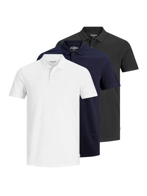 Jack & Jones Poloshirt (Set, 3-tlg) kurzarm, Slim Fit, Rippkragen, Piqué günstig online kaufen