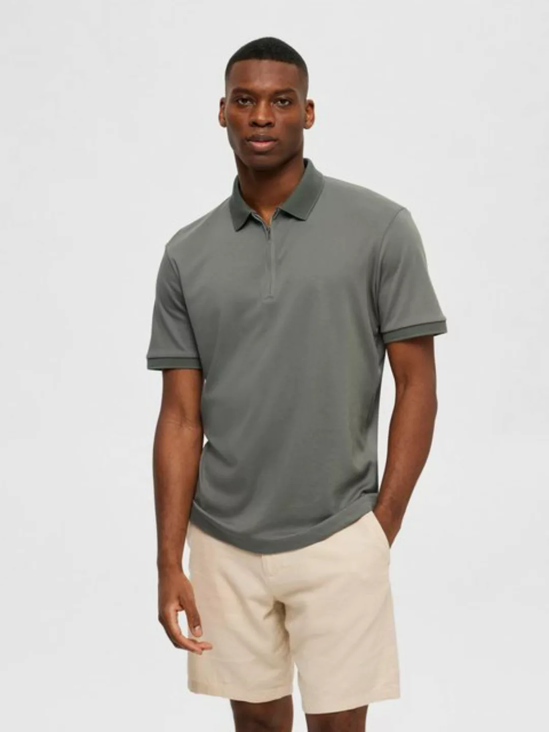 SELECTED HOMME Poloshirt SLHFAVE ZIP SS POLO NOOS günstig online kaufen