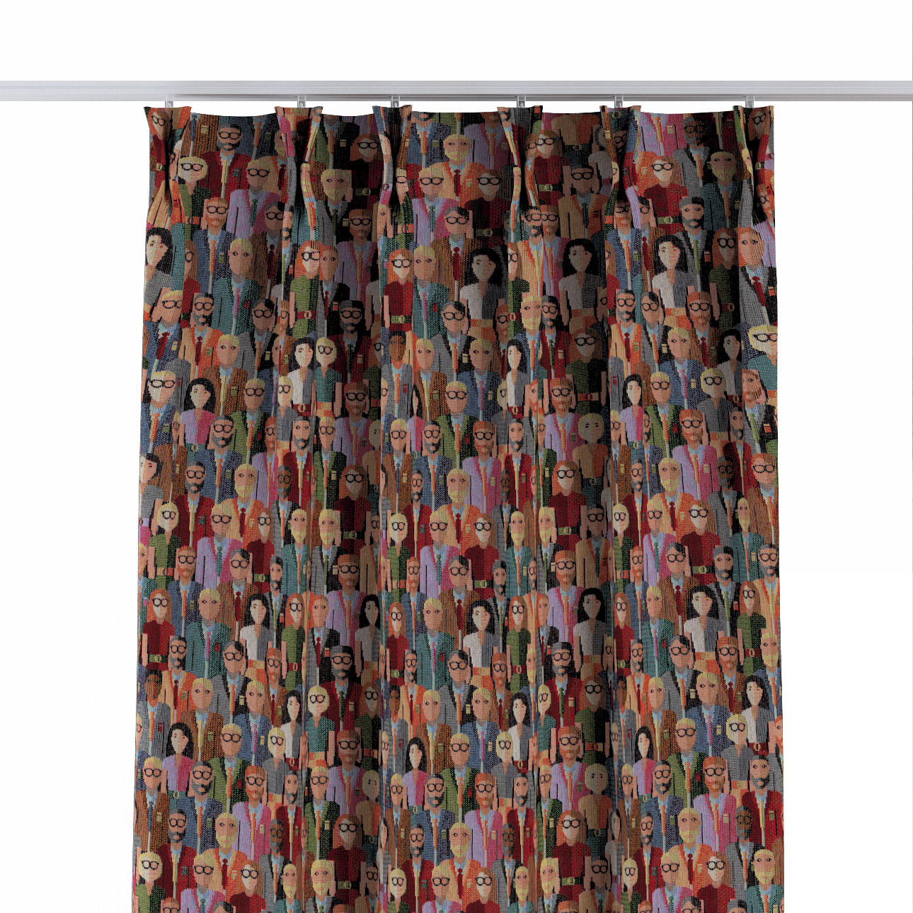 Vorhang mit flämischen 2-er Falten, rot- blau, Intenso Premium (144-15) günstig online kaufen