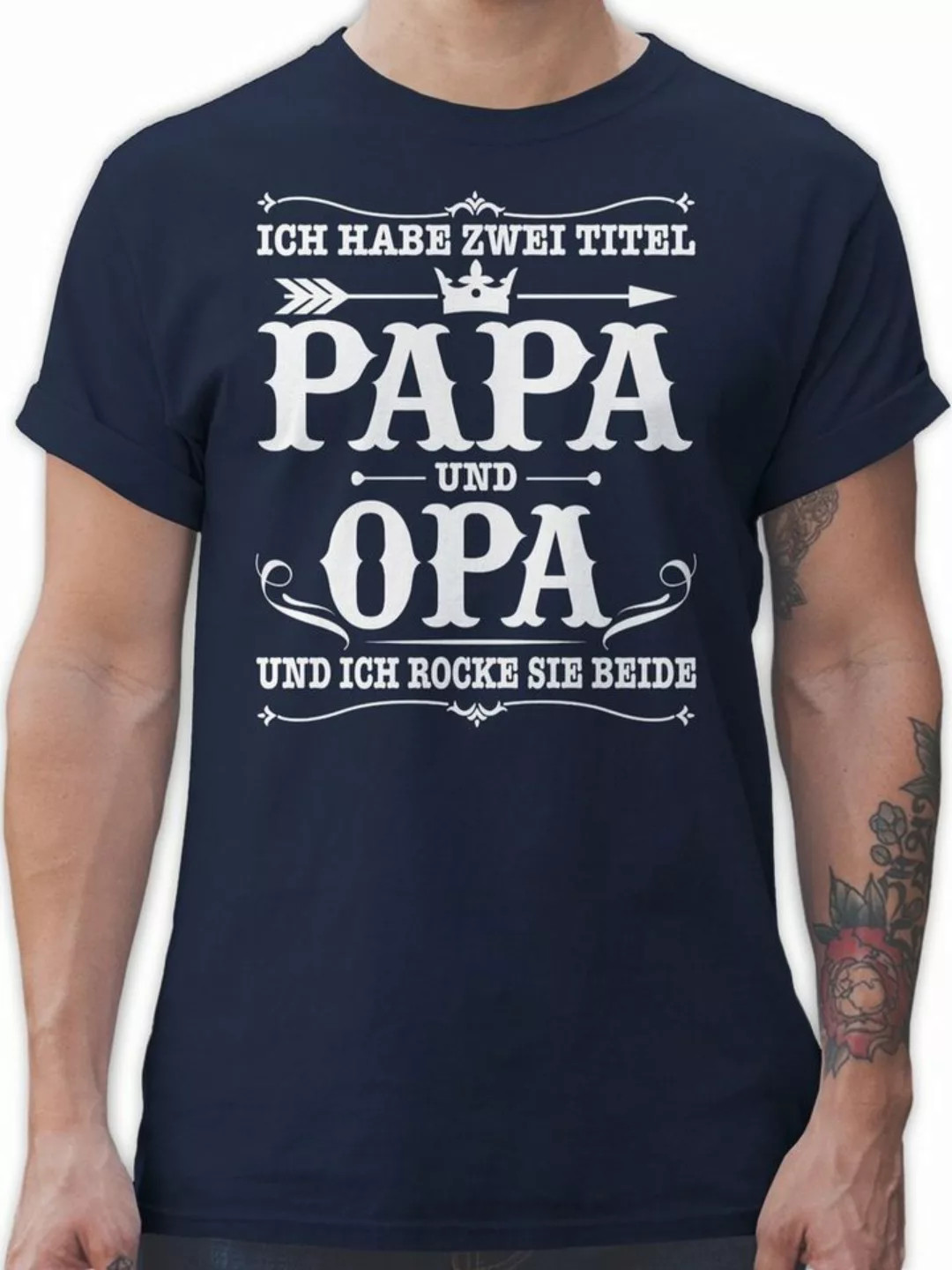 Shirtracer T-Shirt Ich habe zwei Titel Papa und Opa Opa Geschenke günstig online kaufen