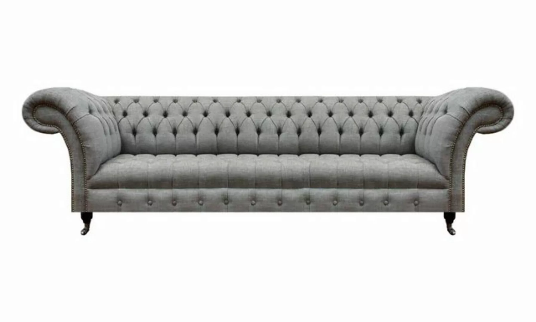 Xlmoebel 4-Sitzer Neues Luxus-Grau Chesterfield-Sofa für das Wohnzimmer, Pl günstig online kaufen