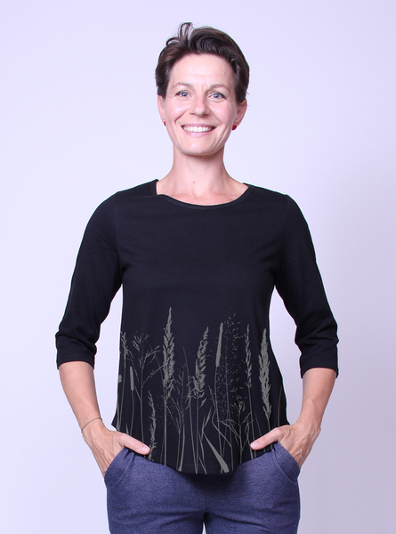 Bio-damen-3/4 Arm Shirt- Gräservielfalt günstig online kaufen