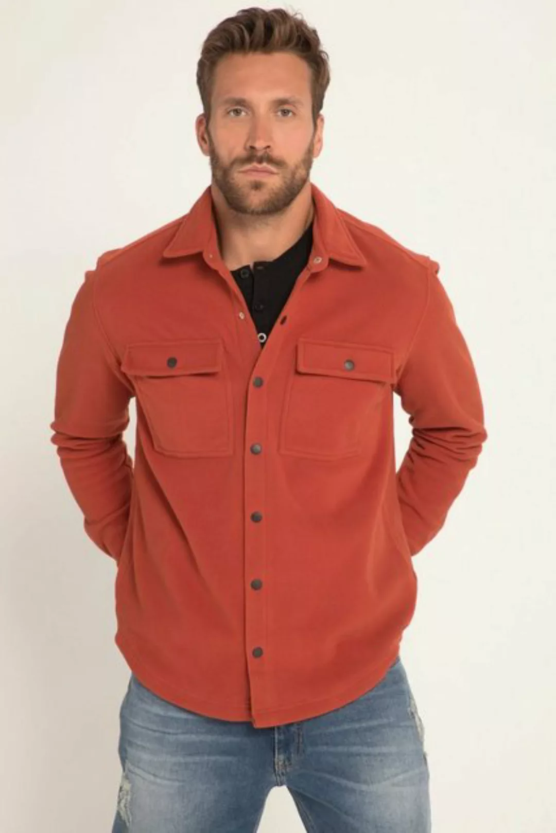JP1880 Businesshemd Overshirt Langarm Hemd Kentkragen Fleece bis 8 XL günstig online kaufen