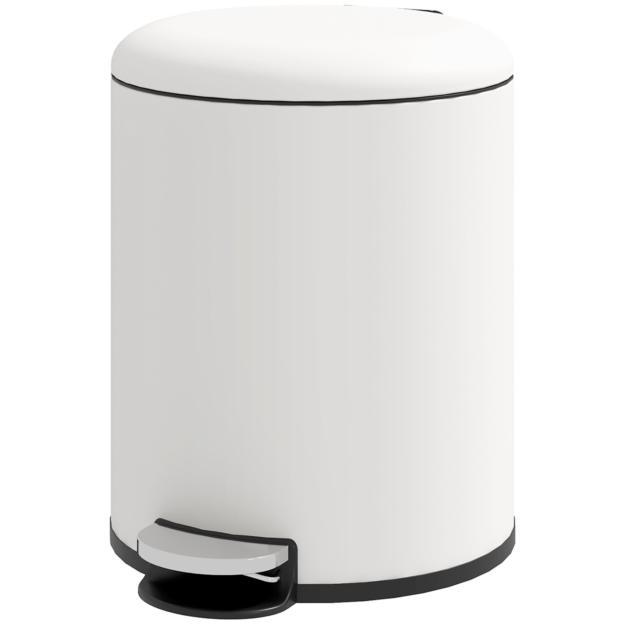 HOMCOM 5L Mülleimer mit Soft-Close-Deckel, Metall und PP, 26,5x21x28 cm, Cr günstig online kaufen